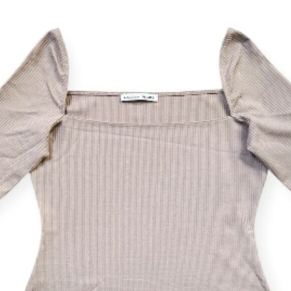 NWOT Reformation Sarita Dress Ribbed Square Neck Mini Dress in Sand, sz Small - Picture 5 of 6